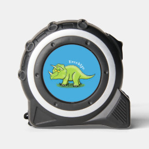 Cute happy green triceratops dinosaur cartoon rolmaat