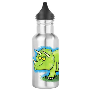 Cute happy green triceratops dinosaur cartoon waterfles 