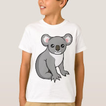 Cute Happy Grey Koala Drawing Unisex Kinder T-Shir