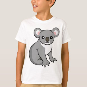 Cute Happy Grey Koala Drawing Unisex Kinder T-Shir T-shirt