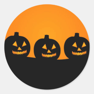 Cute Happy Halloween Jack O Lantern Ronde Sticker