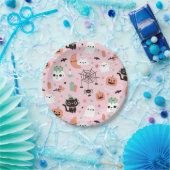 Cute Happy Halloween Pattern Party PinkPaper Bord (Feest)