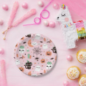Cute Happy Halloween Pattern Party PinkPaper Bord (Feest)