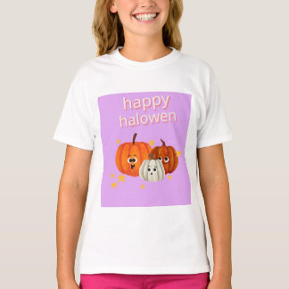 Cute Happy Halloween Pompoen Gezichten T-Shirt