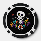 Cute Happy Halloween Skeleton Poker Chips (Achterkant)