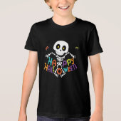 Cute Happy Halloween Skeleton Tri-Blend Shirt (Voorkant)