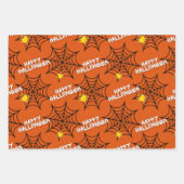 Cute Happy Halloween Spider Web Pattern Inpakpapier Vel (Voorkant 3)