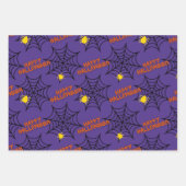 Cute Happy Halloween Spider Web Pattern Inpakpapier Vel (Voorkant)