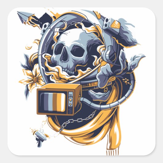 Cute Happy Halloween Stikers Vierkante Sticker (Voorkant)