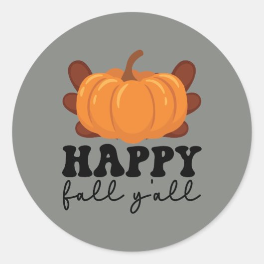 Cute Happy Herfst-pompoen Ronde Sticker (Voorkant)