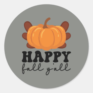 Cute Happy Herfst-pompoen Ronde Sticker