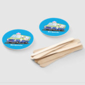 Cute happy ice roomtruck cartoon handwaaier (Niet-gemonteerd)