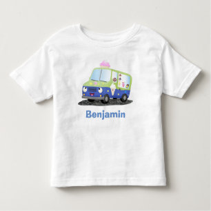 Cute happy ice roomtruck cartoon kinder shirts
