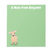 Cute happy jersey koe and flower cartoon notitieblok (Voorkant)