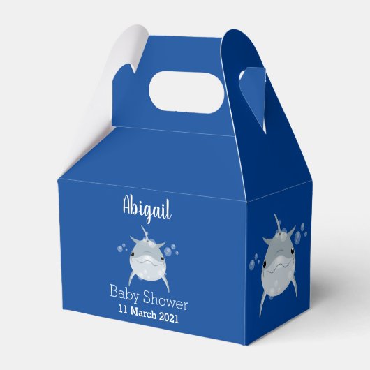 Cute happy kawaii dolphin cartoon bedankdoosjes (Voorkant Zijde)