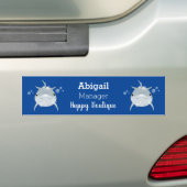 Cute happy kawaii dolphin cartoon bumpersticker (Op auto)