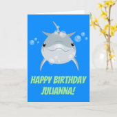 Cute happy kawaii dolphin cartoon kaart (Gele Bloem)