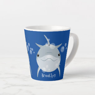 Cute happy kawaii dolphin cartoon latte mok
