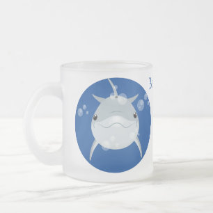 Cute happy kawaii dolphin cartoon matglas koffiemok