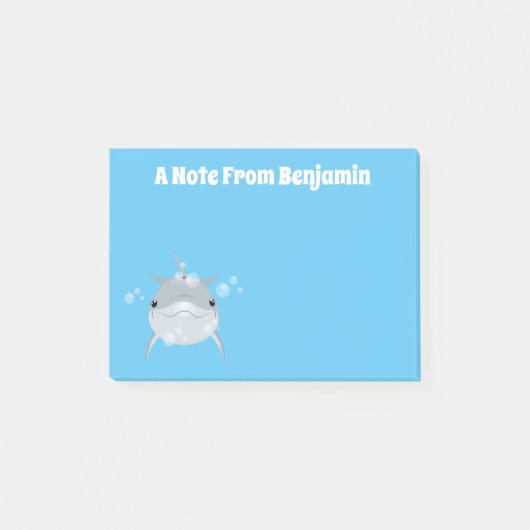 Cute happy kawaii dolphin cartoon post-it® notes (Voorkant)