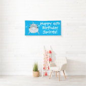 Cute happy kawaii dolphin cartoon spandoek (Insitu)