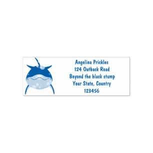 Cute happy kawaii dolphin cartoon  zelfinktende stempel
