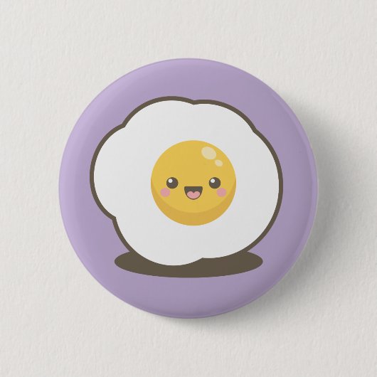 Cute Happy Kawaii Fried Egg Pin Badge Button (Voorkant)