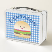 Cute happy kawaii hamburger cartoon (Achterkant)