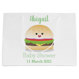 Cute happy kawaii hamburger cartoon groot cadeauzakje