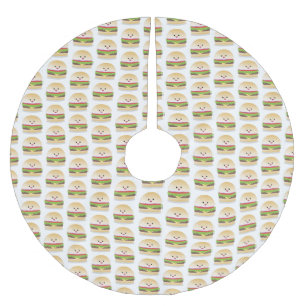 Cute happy kawaii hamburger cartoon kerstboom rok