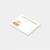 Cute happy kawaii hamburger cartoon post-it® notes (Schuin)
