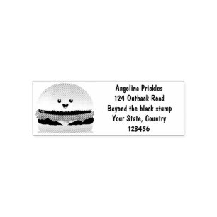 Cute happy kawaii hamburger cartoon  zelfinktende stempel