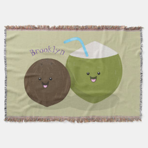 Cute happy kawaii kosnots cartoon illustratie deken