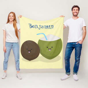 Cute happy kawaii kosnots cartoon illustratie fleece deken