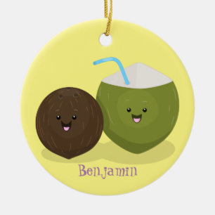 Cute happy kawaii kosnots cartoon illustratie keramisch ornament