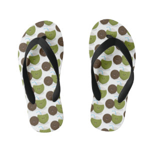 Cute happy kawaii kosnots cartoon illustratie kinder teenslippers