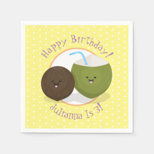 Cute happy kawaii kosnots cartoon illustratie servet