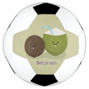 Cute happy kawaii kosnots cartoon illustratie voetbal
