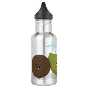Cute happy kawaii kosnots cartoon illustratie waterfles