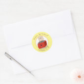 Cute happy kawaii toaster cartoon illustratie ronde sticker (Envelop)