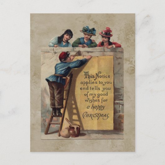 Cute Happy Kerstgroet Briefkaart (Voorkant)