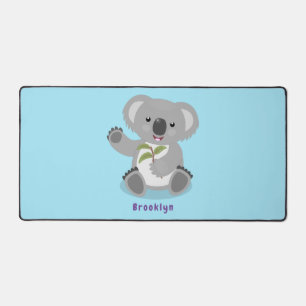 Cute happy koala waving cartoon illustratie bureaumat