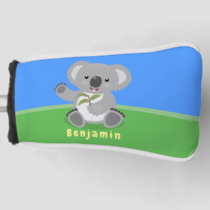 Cute happy koala waving cartoon illustratie golfheadcover