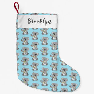 Cute happy koala waving cartoon illustratie kleine kerstsok