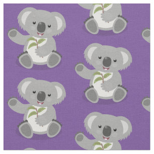 Cute happy koala waving cartoon illustratie stof