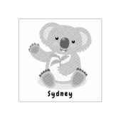 Cute happy koala waving cartoon illustration rubbe 	rubberstempel (Afrduk)