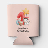 Cute Happy Koe 1e verjaardag Blikjeskoeler (Achterkant)