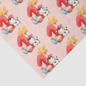 Cute Happy Koe 1e verjaardag Tissuepapier (Detail)