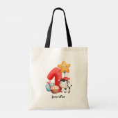 Cute Happy Koe 1e verjaardag Tote Bag (Achterkant)