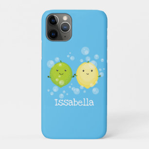 Cute happy lemon limoen illustratie iPhone 11 pro hoesje